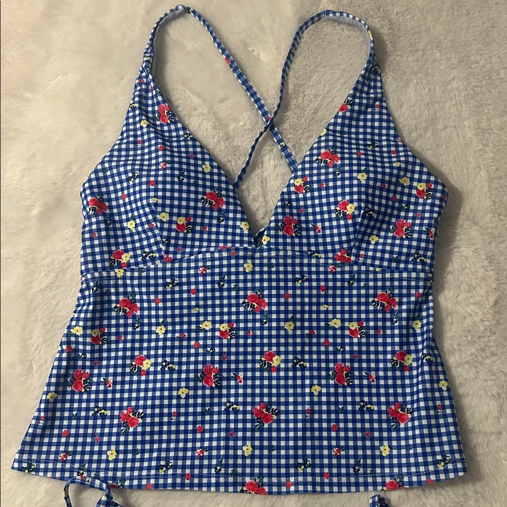 Zaful Blue Gingham floral Bikini Set - Picture 3 of 8